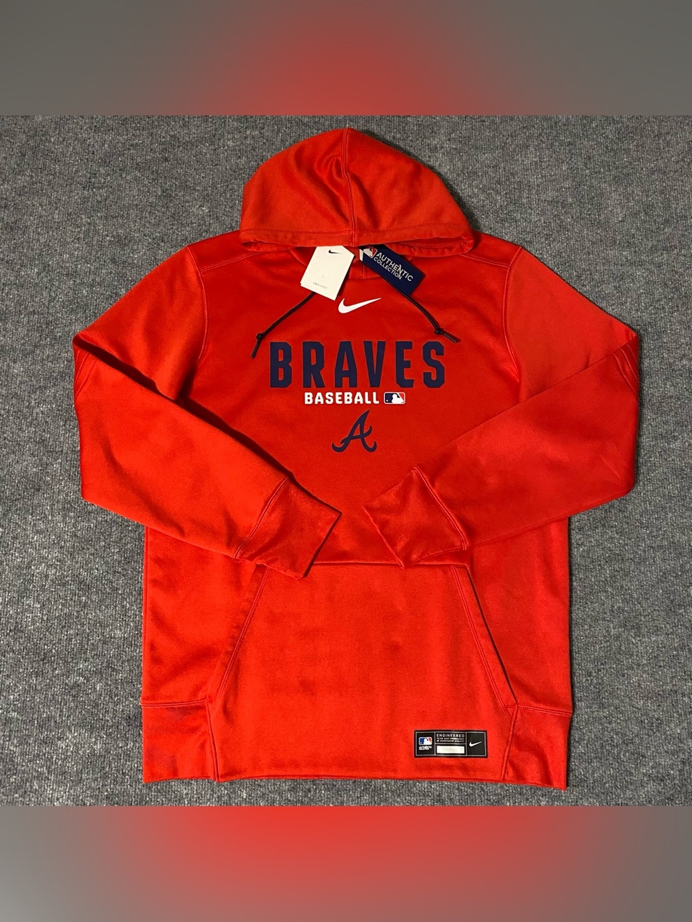 Nike Atlanta Braves Authentic Collection Therma-FIT Red Hoodie Men’s Large NWT